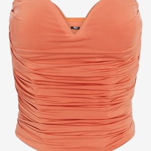 Body Contour Compression Corset Cropped Tube Top With Bra Cups